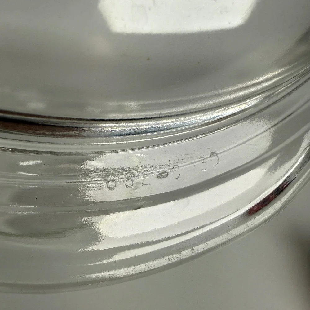 Vintage Pyrex 022 1 QT Clear Glass Round Casserole Dish with Lid Made in USA